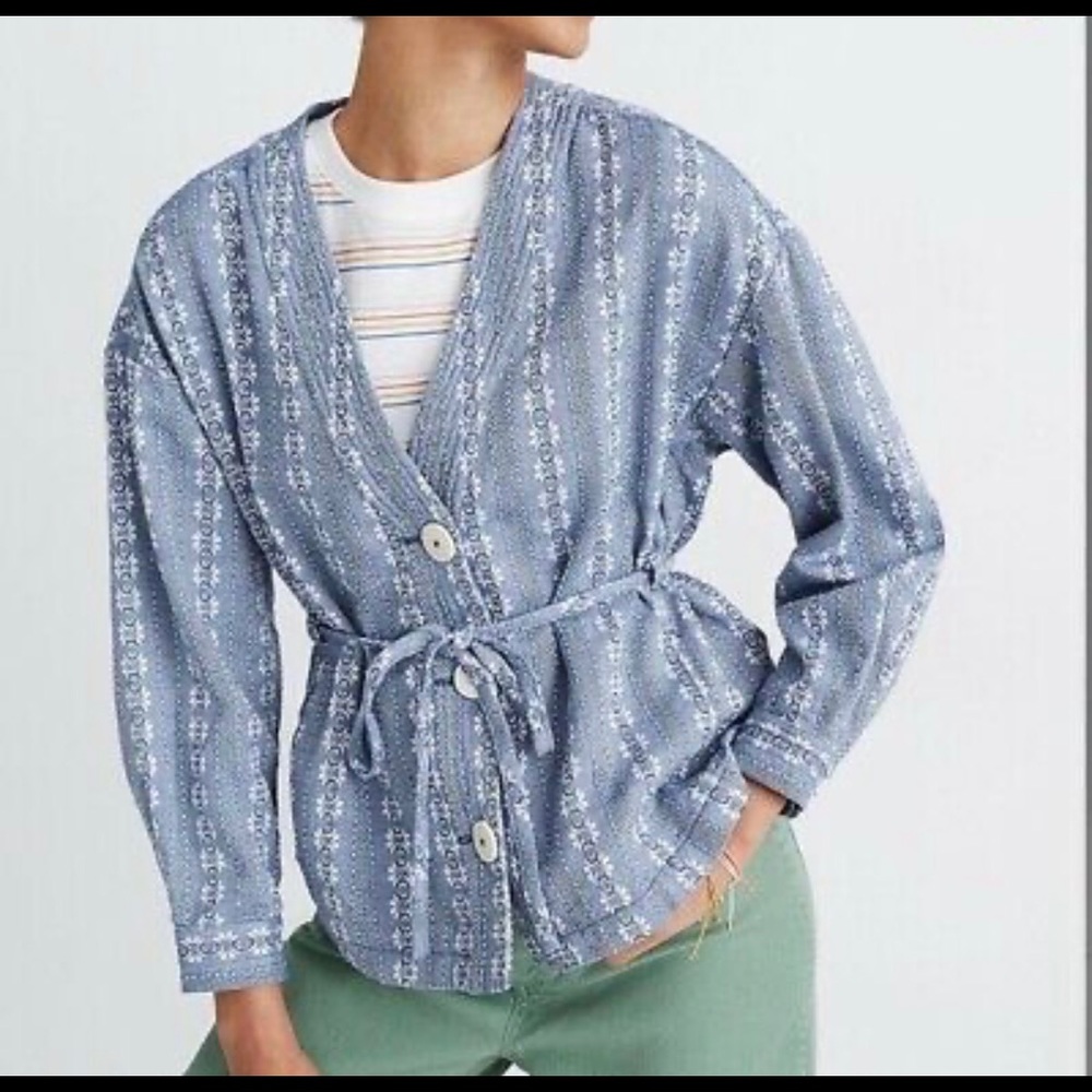 Madewell Floral Jacquard Kimono Jacket